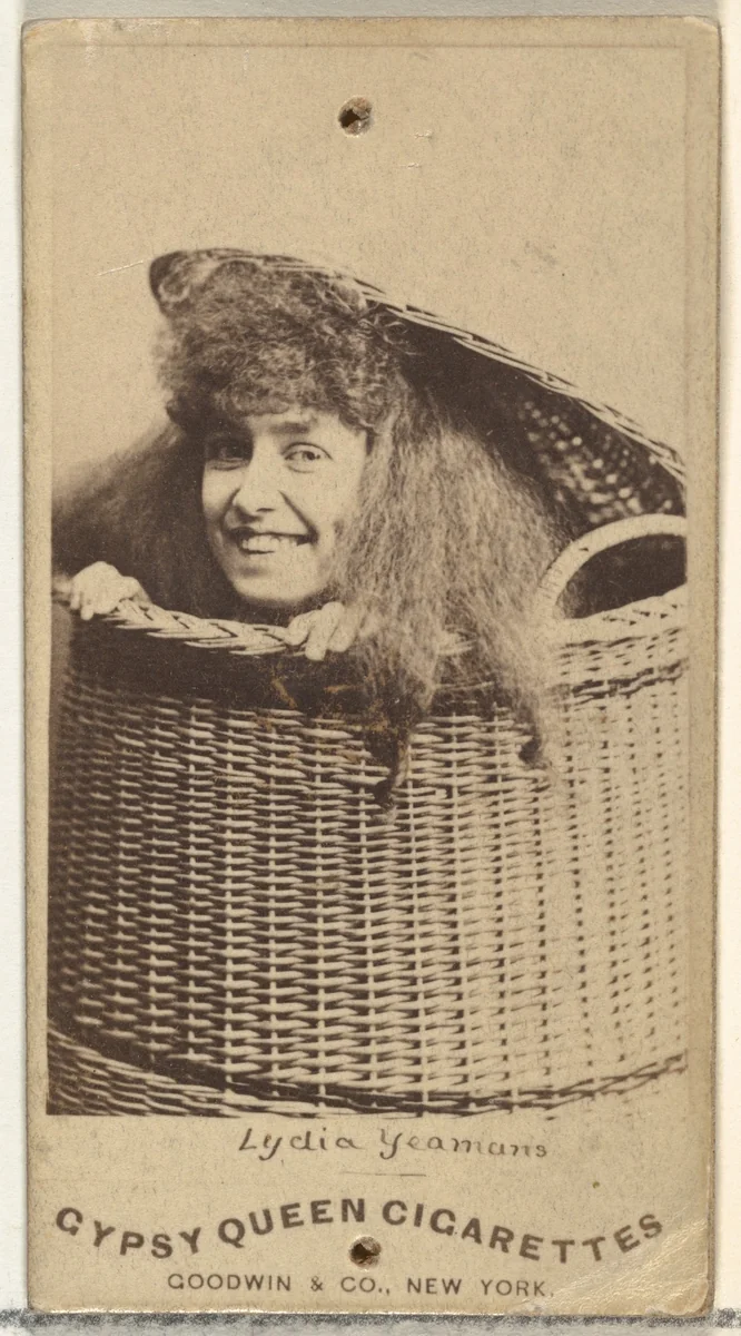 Lydia Yeamans, from the Actors and Actresses series (N171) for Gypsy Queen Cigarettes by Goodwin & Company, photograph, 1886-1890