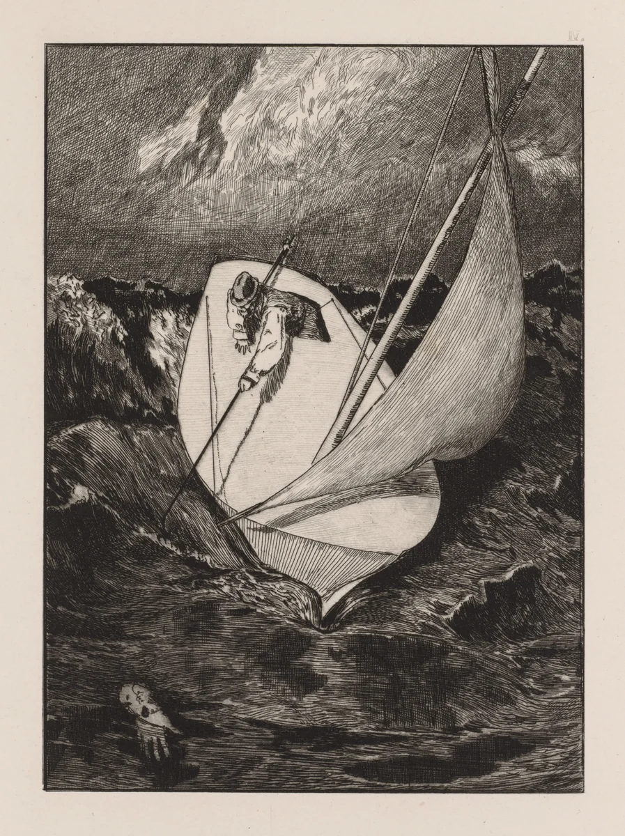 A Glove: The Rescue by Max Klinger, print, 1880
