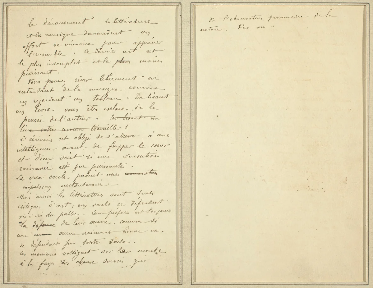 Manuscript Pages [verso] by Paul Gauguin, drawing, 1884-1888
