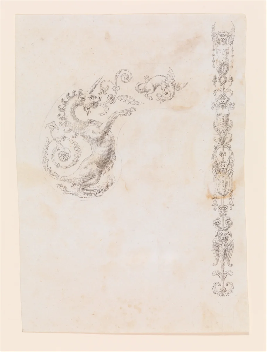 Design for the Decoration of the Grip of a Pocket Pistol by Nicolas Noël Boutet, drawing, 1772-1830
