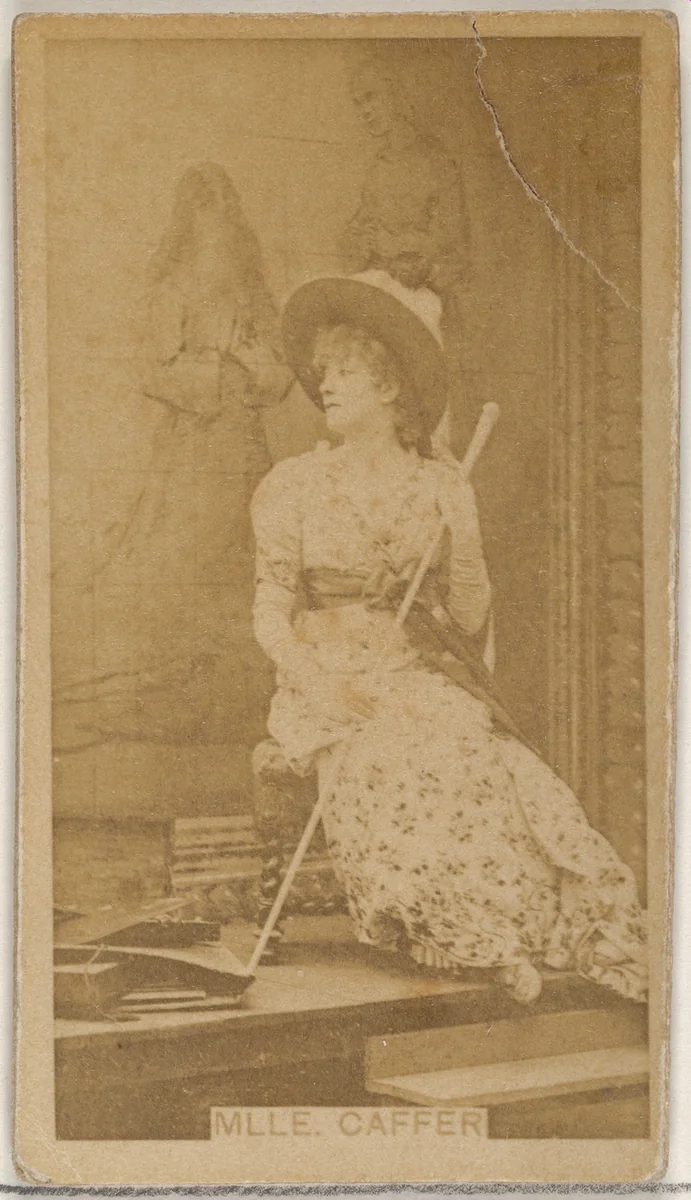 Mlle. Caffer, from the Actors and Actresses series (N45, Type 8) for Virginia Brights Cigarettes by Allen & Ginter, photograph, 1885-1891