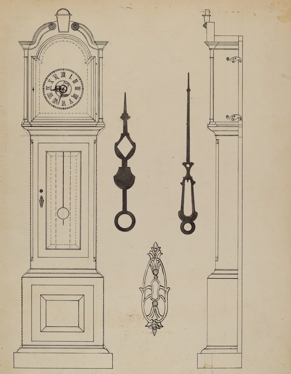 Clock by Nicholas Gorid, index of american design, 1938