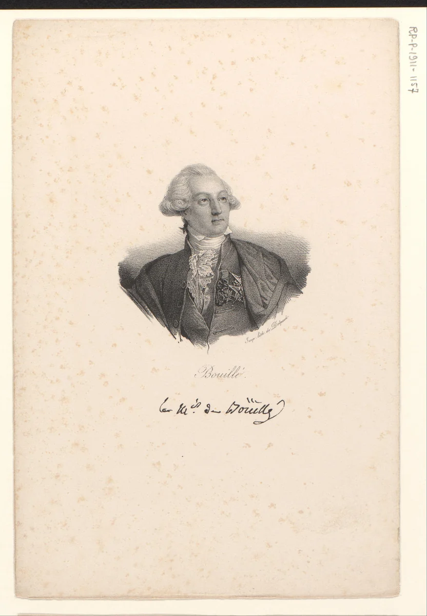 Portret van François-Claude-Amour de Bouillé by anonymous, print, 1818-1842