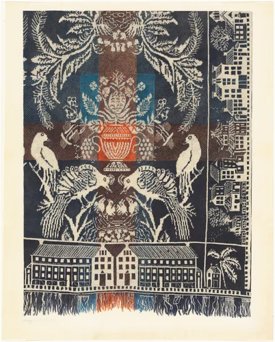 Boston Town Coverlet by Magnus S. Fossum, index of american design, 1935-1942
