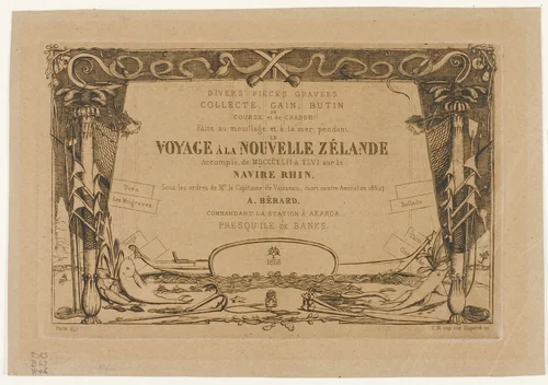 Cover for a Voyage to New Zealand (1842-46) by Charles Meryon, print, 1866