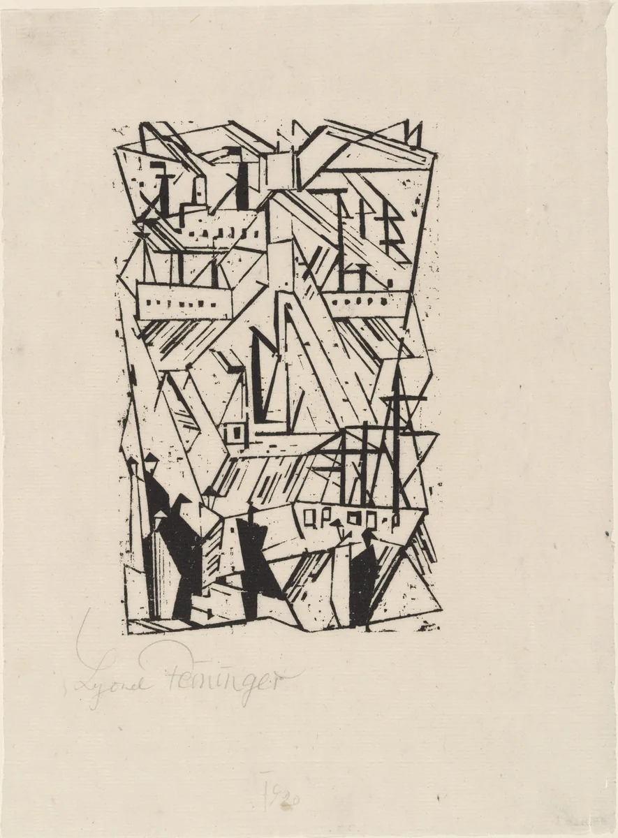 Marine by Lyonel Feininger, print, 1919