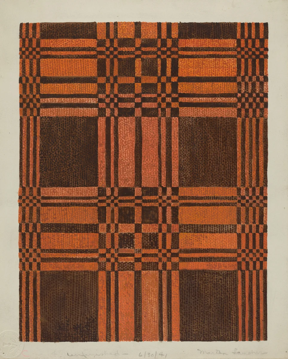 Woven Coverlet by Martha L. Lanscher, index of american design, 1935-1942