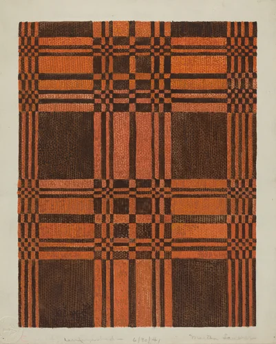 Woven Coverlet by Martha L. Lanscher, index of american design, 1935-1942