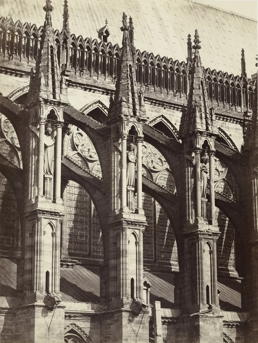 Reims Cathedral (buttresses of the nave) by Louis-Auguste Bisson, Auguste-Rosalie Bisson, photograph, 1855