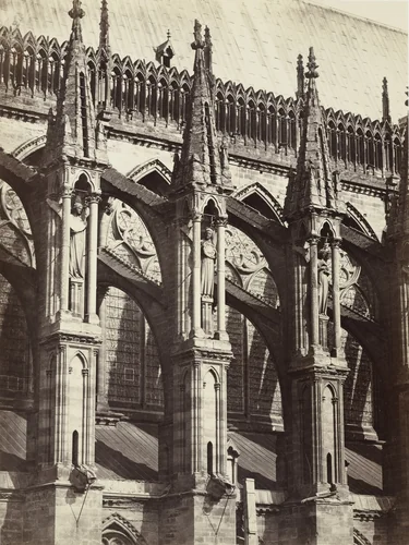 Reims Cathedral (buttresses of the nave) by Louis-Auguste Bisson, Auguste-Rosalie Bisson, photograph, 1855