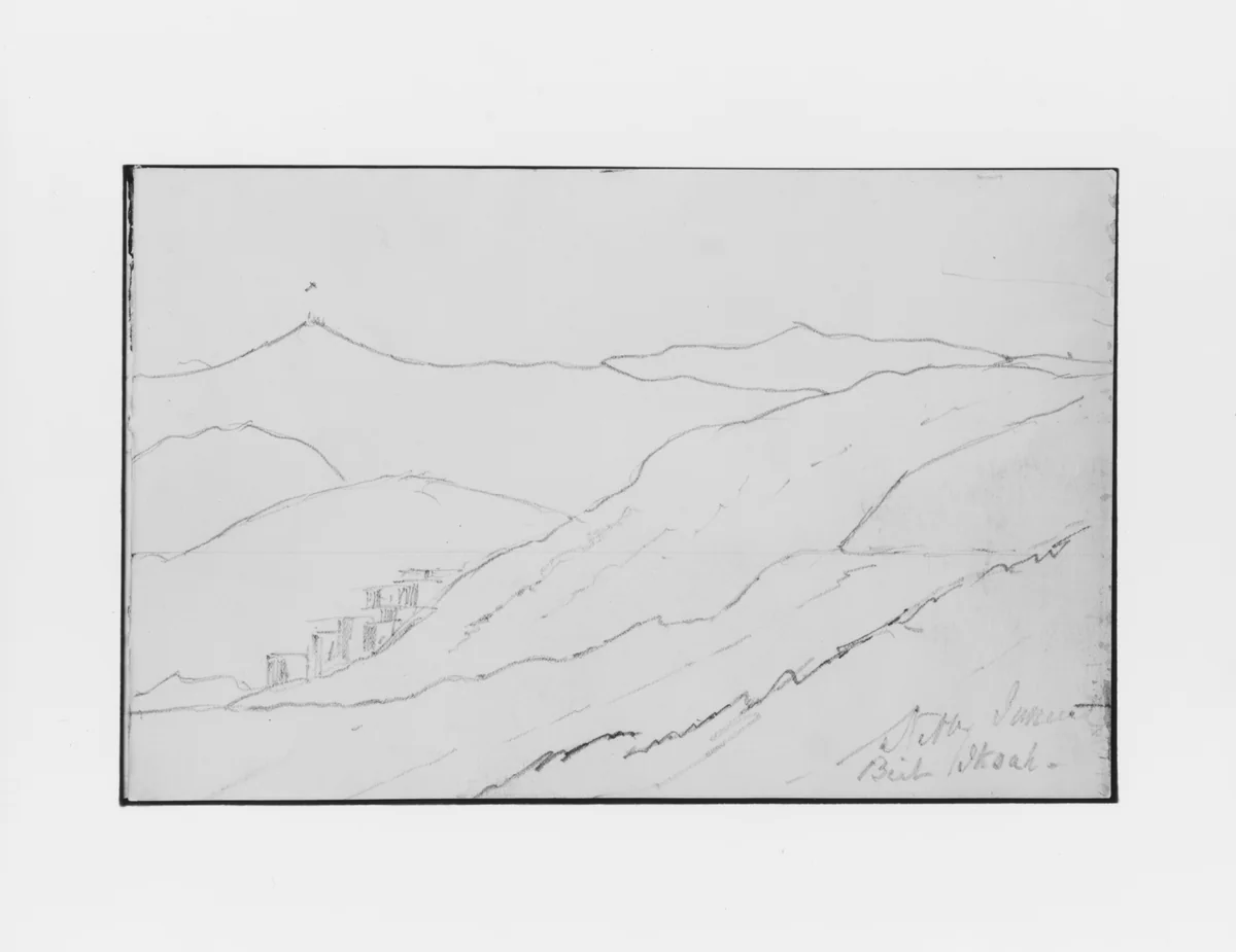 Panorama Landscape of Nebi Samouel (from Sketchbook) by Mary Newbold Sargent, artwork, 1904