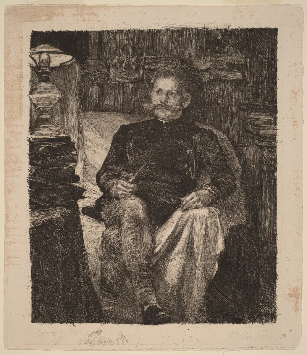 Franz Rose in His Study by Albert Welti, print, 1893
