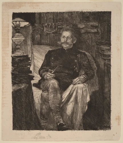 Franz Rose in His Study by Albert Welti, print, 1893