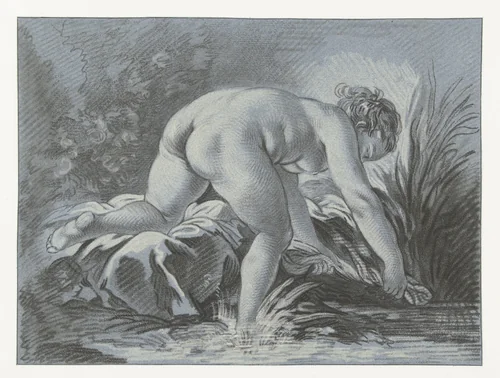 Vrouw aan het wassen by Louis Marin Bonnet, print, 1768-1769
