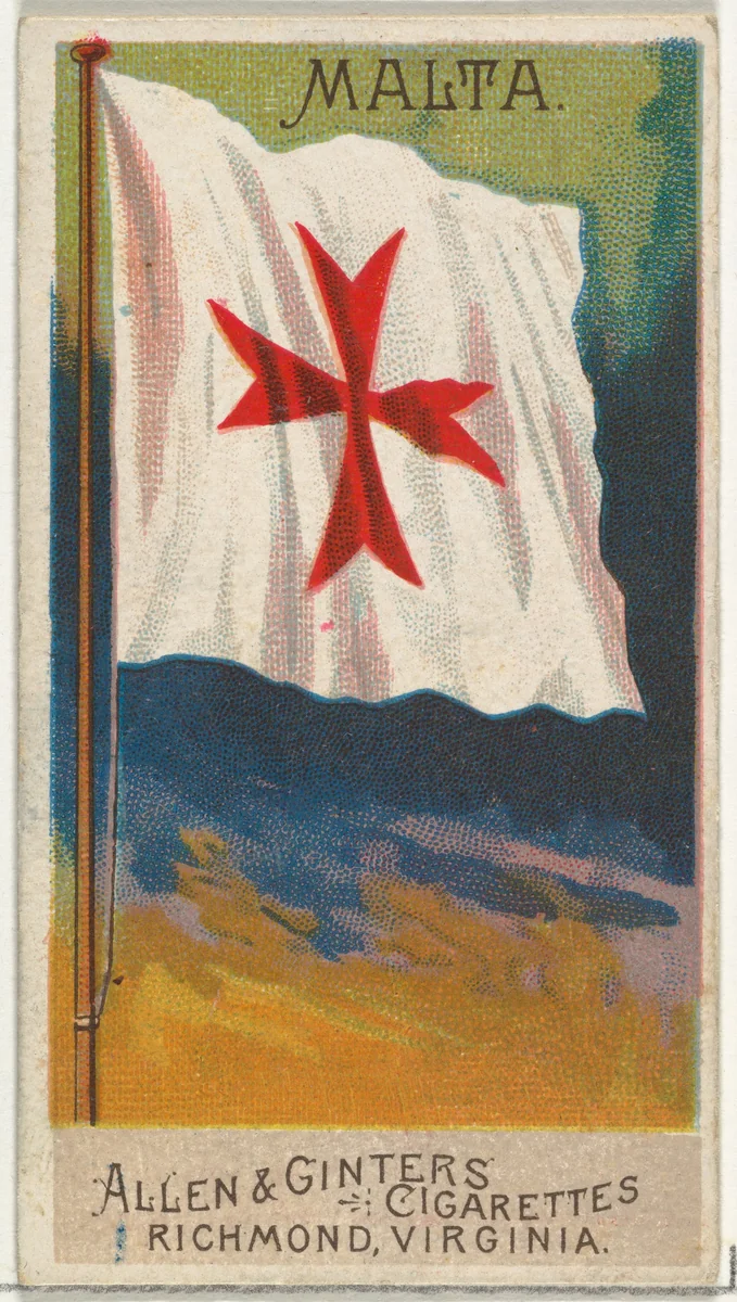 Malta, from Flags of All Nations, Series 2 (N10) for Allen & Ginter Cigarettes Brands by Allen & Ginter, print, 1890