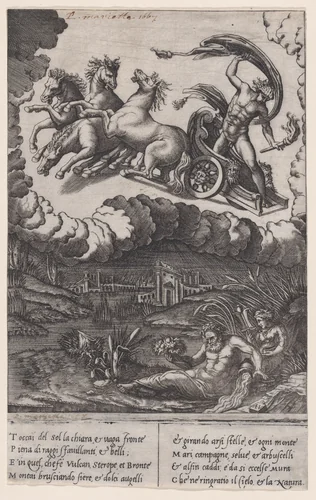 Phaeton by Agostino Veneziano, print, 1514-1536