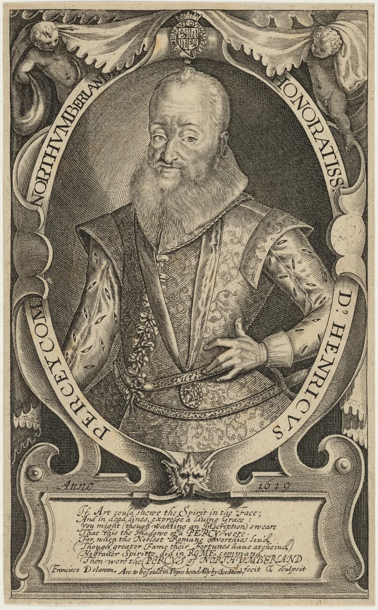 Henricus Percye (Henry Percy, 9th Earl of Northumberland) by Francis Delaram, print, 1590-1627