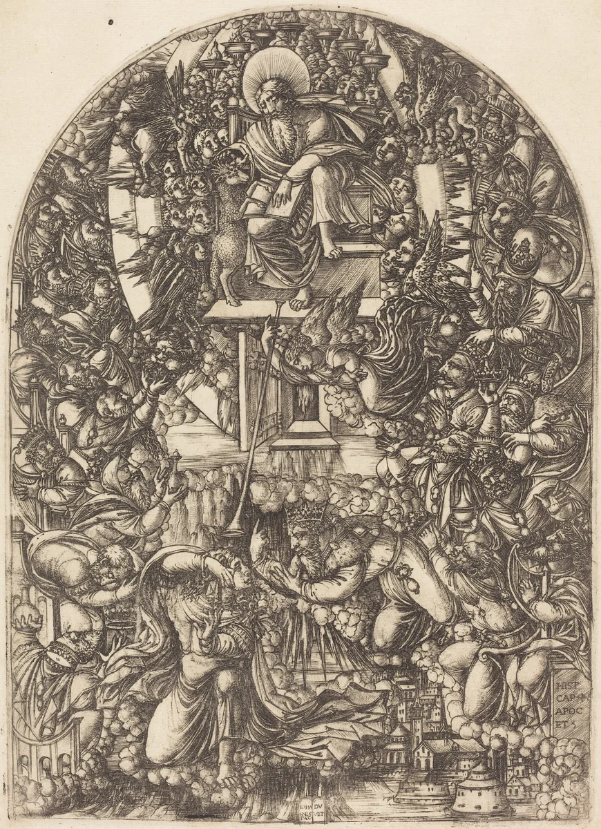 Saint John Summoned to Heaven by Jean Duvet, print, 1546-1556
