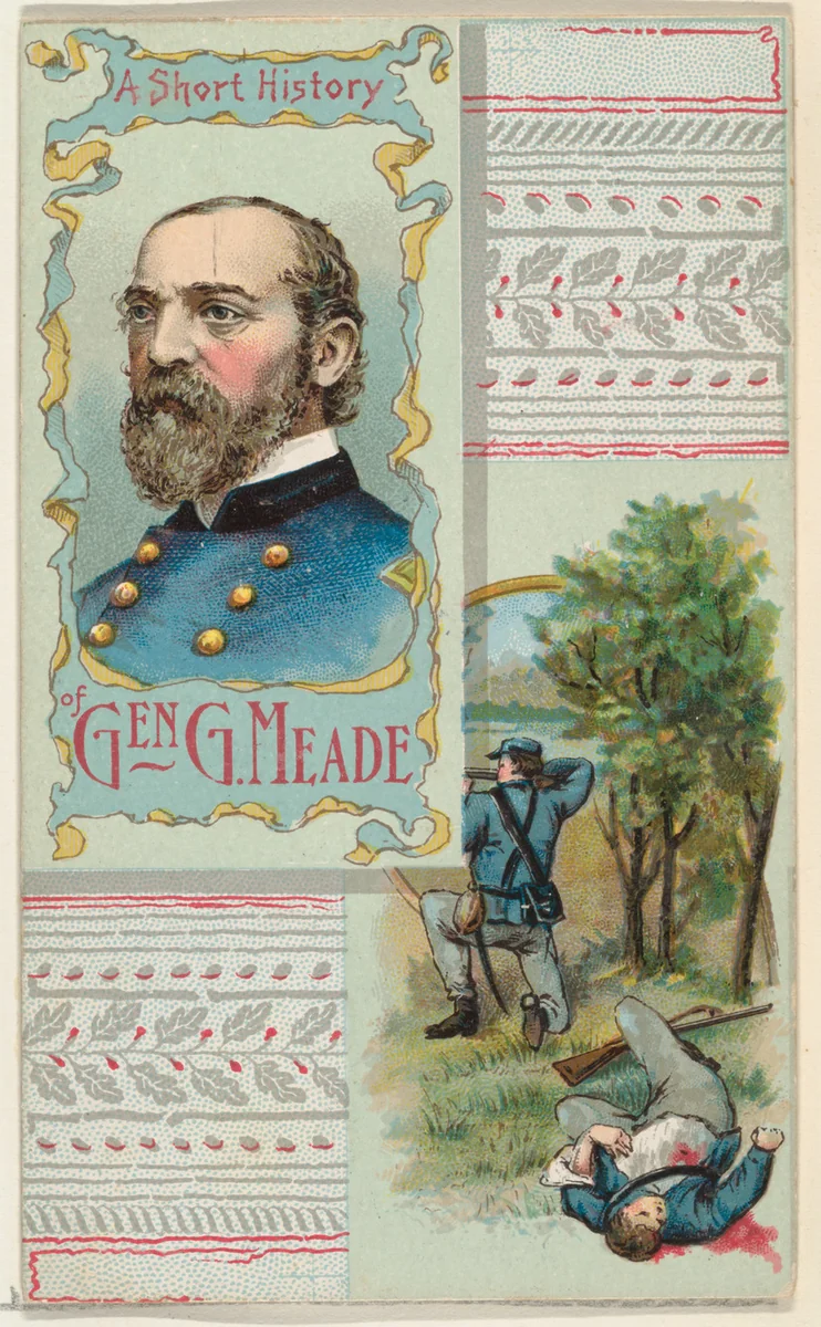 A Short History: General George Gordon Meade, from the Histories of Generals series (N114) issued by W. Duke, Sons & Co. to promote Honest Long Cut Smoking and Chewing Tobacco by W. Duke, Sons & Co., print, 1888