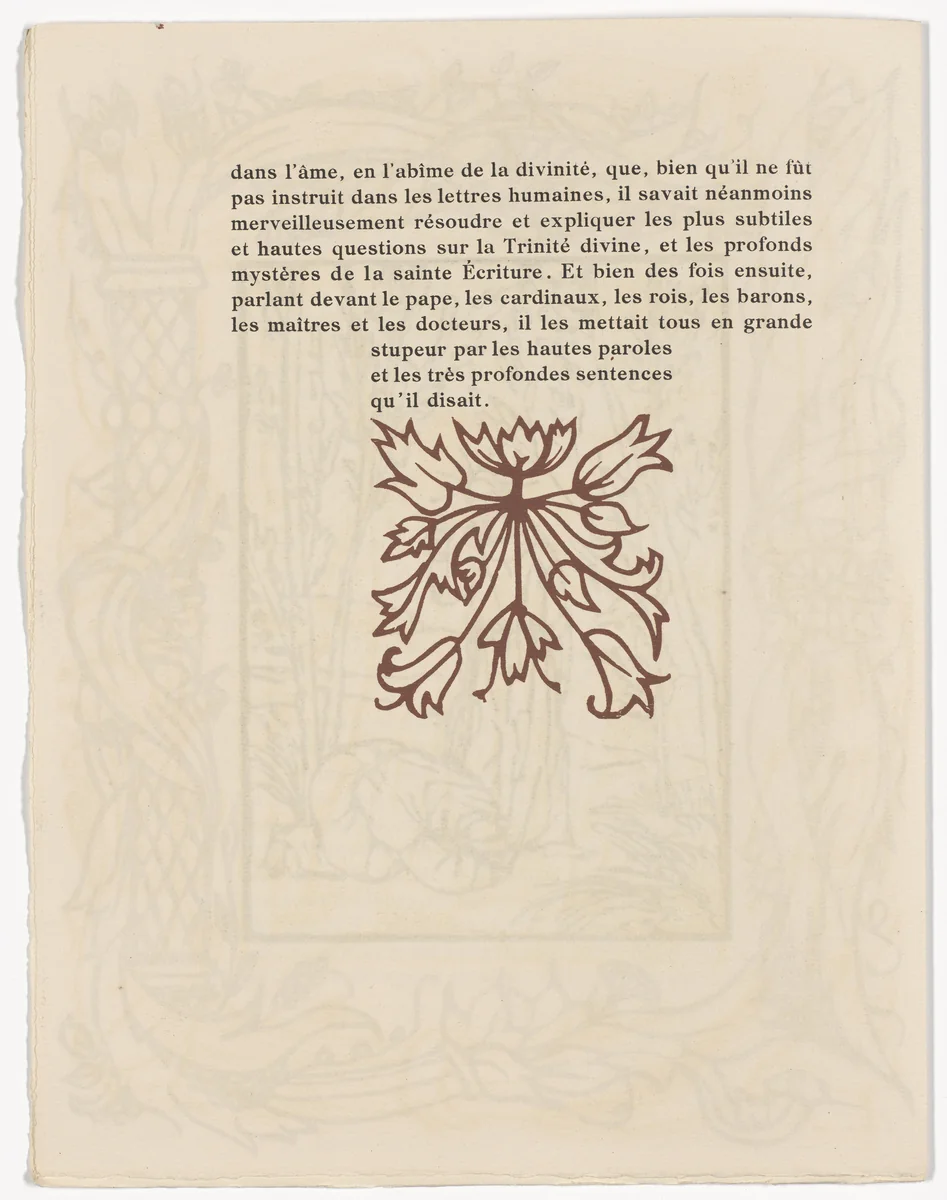 Tailpiece (page 280) from Les Petites Fleurs de St. François (The Little Flowers of St. Francis) by Émile Bernard, illustrated book, 1928