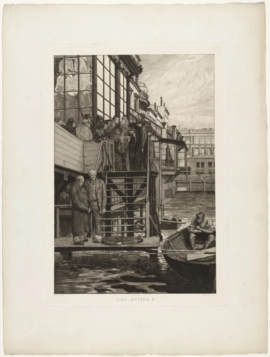 A Mother II (Eine Mutter II) from Dramas, Opus IX (Dramen, Opus IX) by Max Klinger, print, 1883