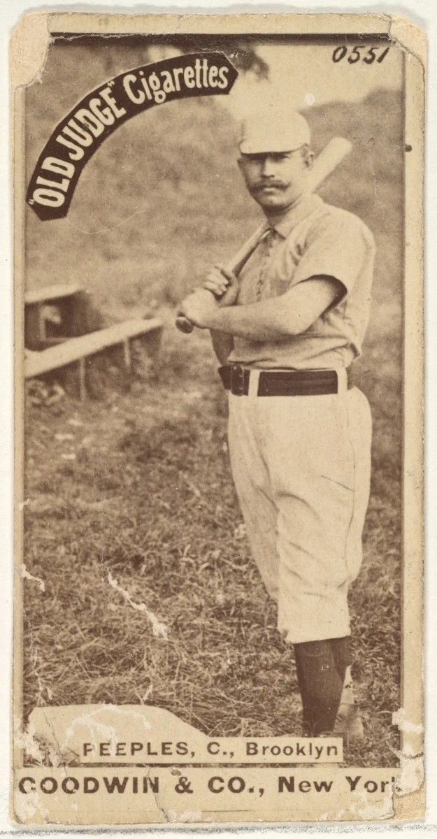 Peeples, Catcher, Brooklyn, from the Old Judge series (N172) for Old Judge Cigarettes by Goodwin & Company, photograph, 1887-1890