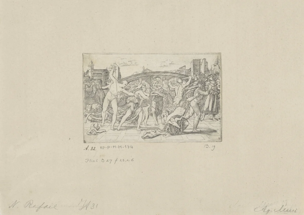 Kindermoord te Betlehem by Unknown, print, 1500-1536