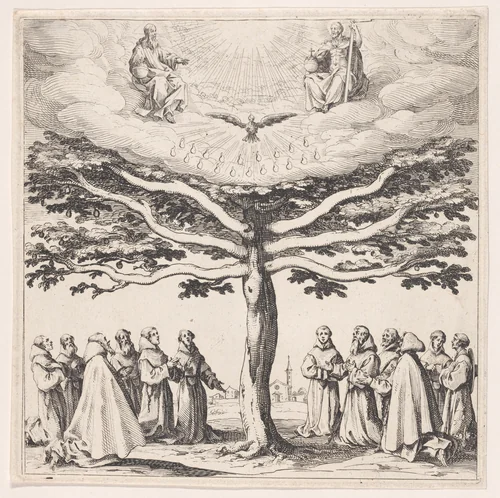 L'Arbre de St. François (The Tree of St. Francis) by Jacques Callot, print, 1610-1635