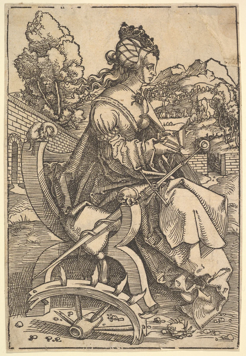 St. Catherine by Hans Baldung, print, 1500-1510