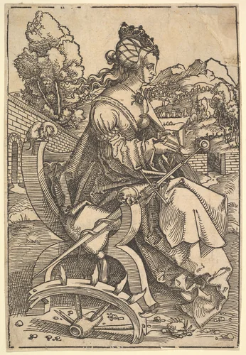 St. Catherine by Hans Baldung, print, 1500-1510