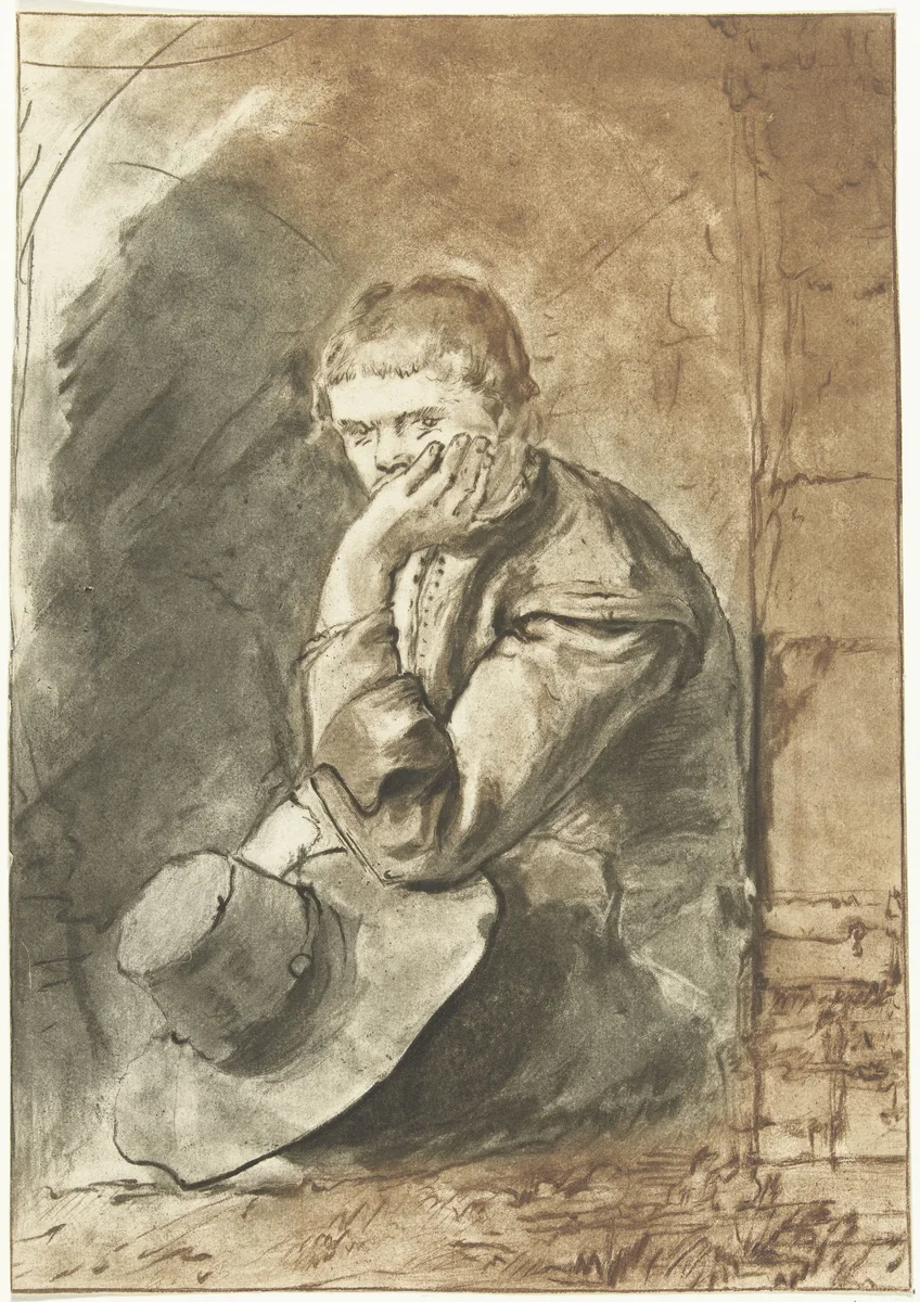 Zittende man by Jurriaan Cootwijck, print, 1724-1798