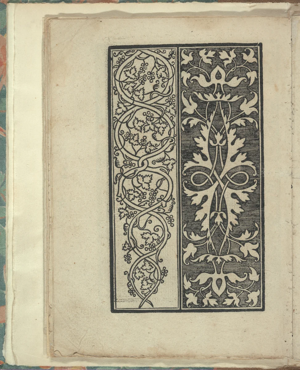 Opera Nova Universali intitulata Corona di racammi, page 12 (verso) by Giovanni Andrea Vavassore, book, 1530