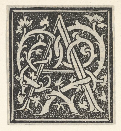 Initial letter A on patterned background by anonymous, print, 1520