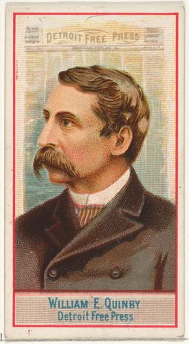 William E. Quinby, Detroit Free Press, from the American Editors series (N1) for Allen & Ginter Cigarettes Brands by Allen & Ginter, print, 1887