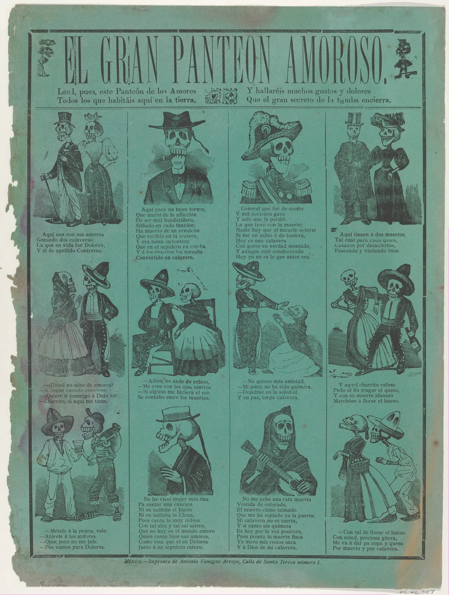 The great pantheon of love by José Guadalupe Posada, print, 1905-1915