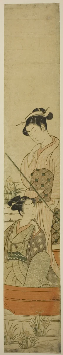 Young Couple in a Boat by Uchimasa, print, 1765-1780