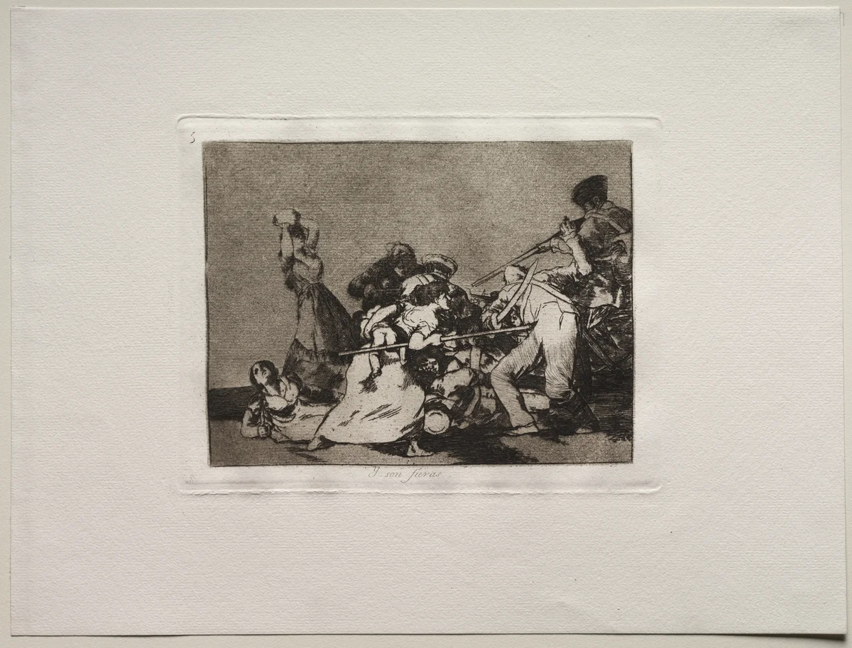 The Horrors of War: And They are Like Wild Beasts by Francisco de Goya, print, 1810-1820
