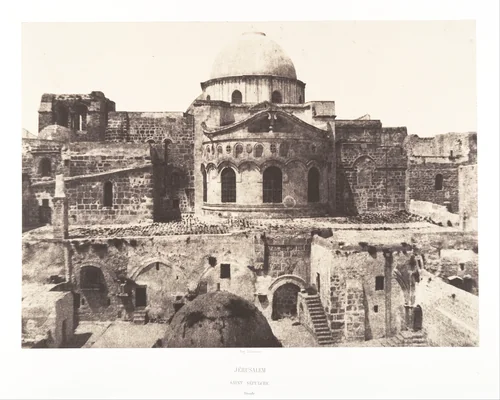 Jérusalem, Saint Sépulcre, abside by Auguste Salzmann, photograph, 1854-1859