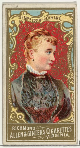 Empress of Germany, from World's Sovereigns series (N34) for Allen & Ginter Cigarettes by Allen & Ginter, print, 1889