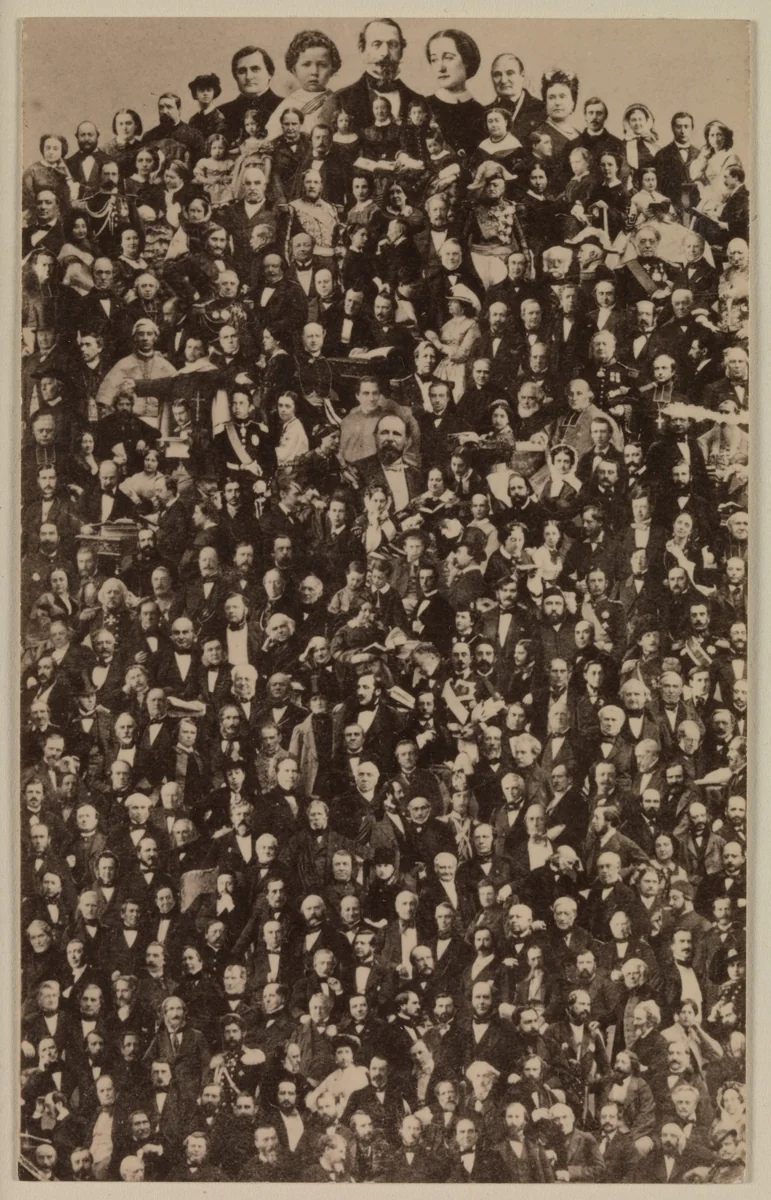 The Imperial Court of Napoleon III by André Adolphe-Eugène Disdéri, photograph, 1861-1871