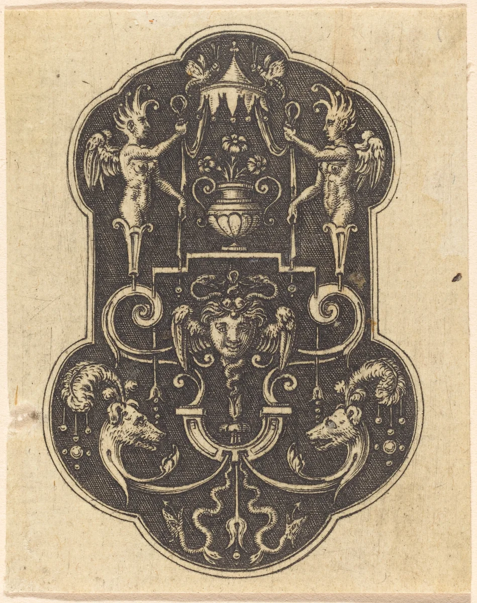 Head of Medusa by Etienne Delaune, print, 1519-1583