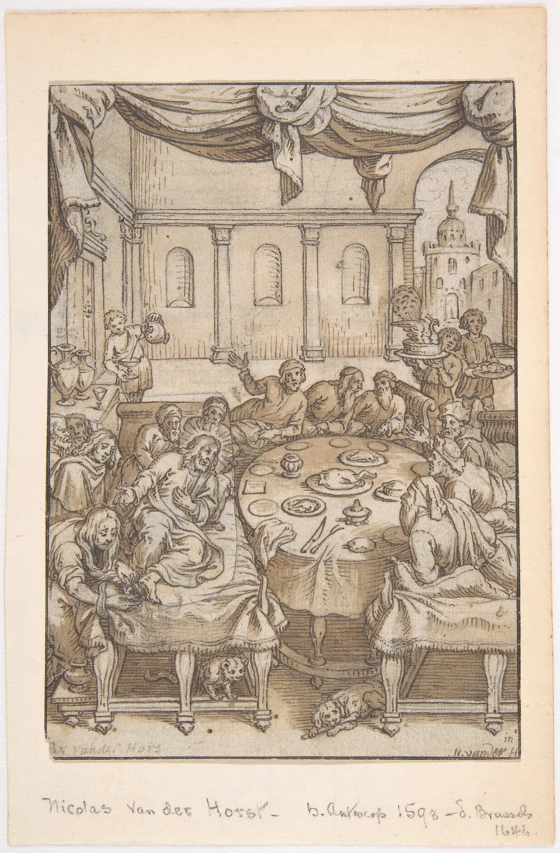 The Last Supper by Nicolaas van der Horst, drawing, 1610-1646