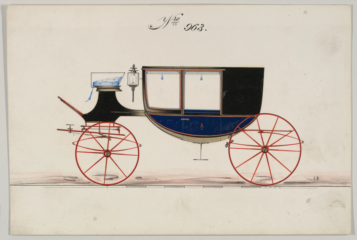 Coach #963 by Brewster & Co., drawing, 1865-1875