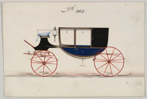 Coach #963 by Brewster & Co., drawing, 1865-1875