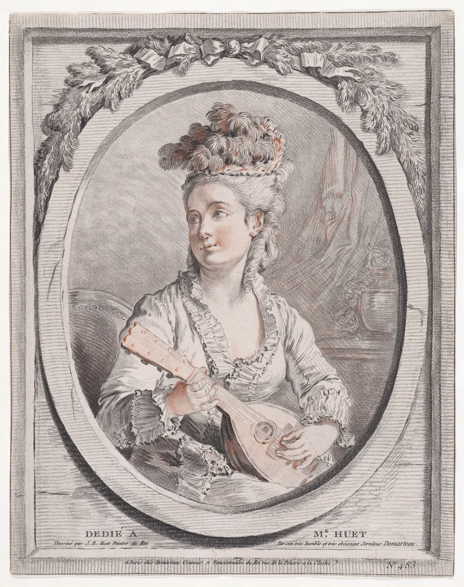 Musicienne by Gilles Demarteau, print, 1742-1776