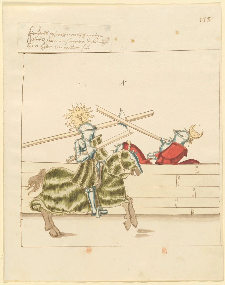 Italian Joust of Peace by German 16th Century, drawing, 1515