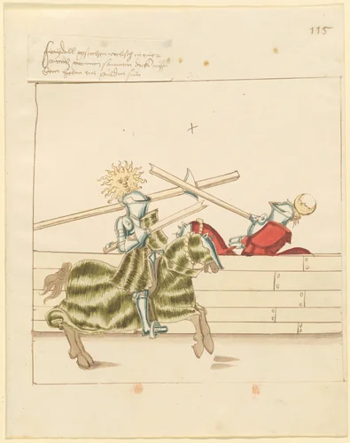 Italian Joust of Peace by German 16th Century, drawing, 1515