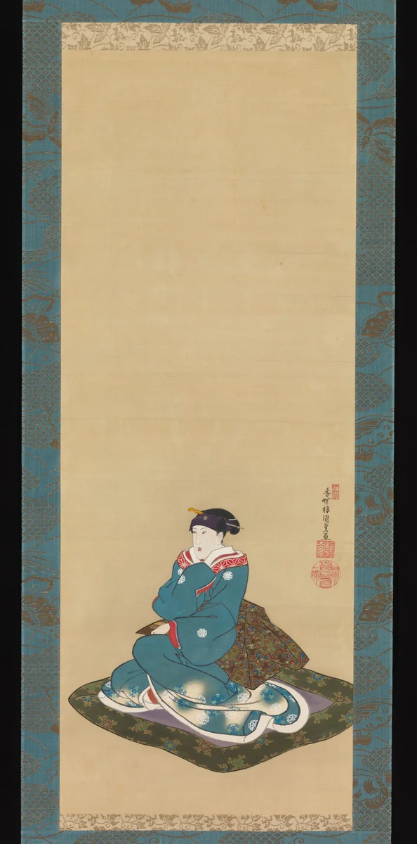 Portrait of Iwai Kumesaburō II by Utagawa Kunisada (歌川国貞), painting, 1827-1829