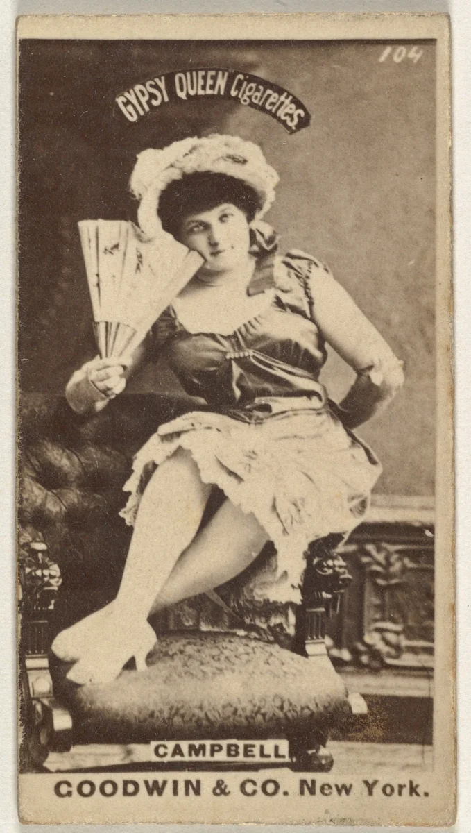 Campbell, from the Actors and Actresses series (N171) for Gypsy Queen Cigarettes by Goodwin & Company, photograph, 1886-1890