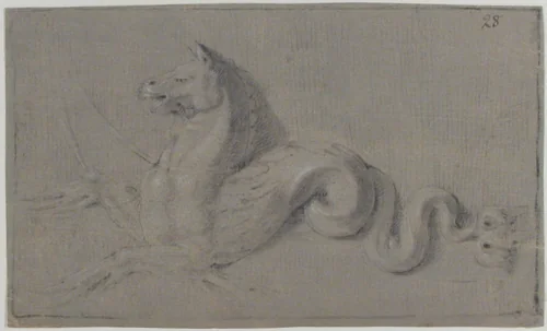 Design for Sculpted Ornament by anonymous, drawing, 1820-1855